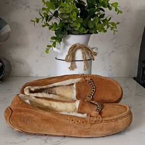 UGG Chestnut Suede Moccasin Slippers